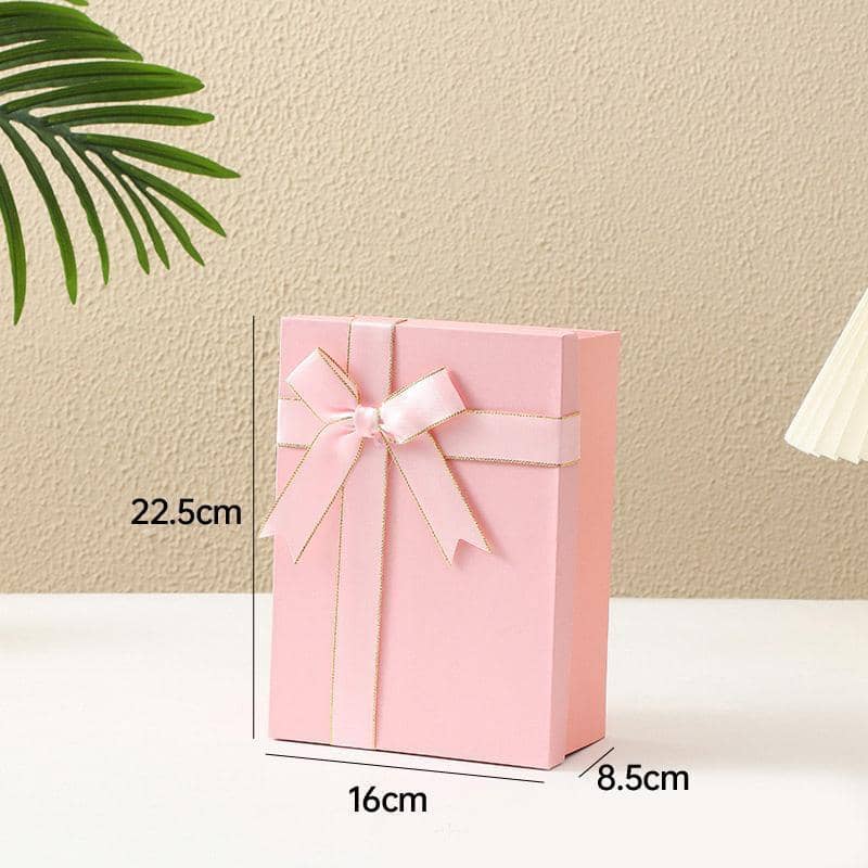 Folding Gift Boxes with Ribbon Bow Pack of 5 - Pink, 22.5 x 16 x 8.5cm - view 5