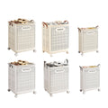 Folding Laundry Basket with Wheels - Large (37.7 x 31 x 50 cm), White - view 3