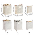 Folding Laundry Basket with Wheels - Large (37.7 x 31 x 50 cm), White - view 4