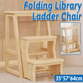 Folding Library Ladder Chair 3 Step Stool for Home and Kitchen Use