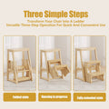 Folding Library Ladder Chair 3 Step Stool for Home and Kitchen Use - view 4