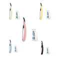 Folding Manual Razor - Blue Handle, 10 Blades Included - view 3