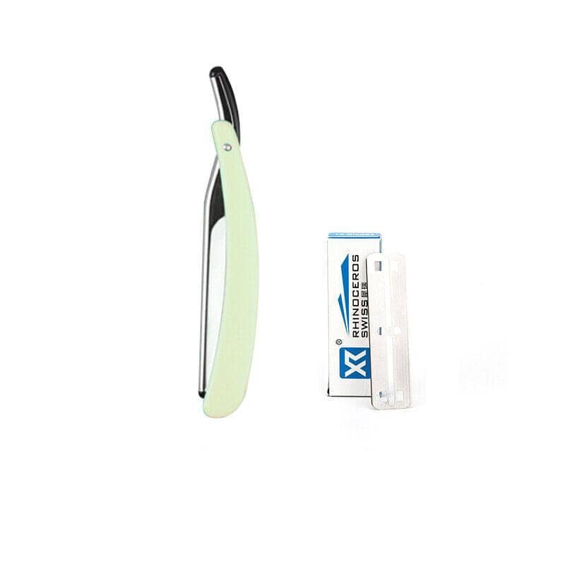 Folding Manual Razor - Green Handle, 10 Blades Included