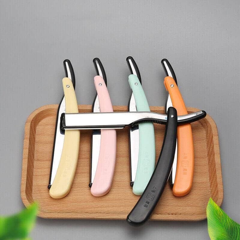 Folding Manual Razor - Pink Handle, 10 Blades Included - view 4