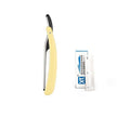 Folding Manual Razor - Yellow Handle, 10 Blades Included