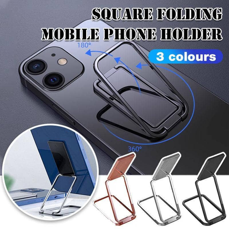 Folding Metal Phone Holder Stand for Desk - Silver - view 2