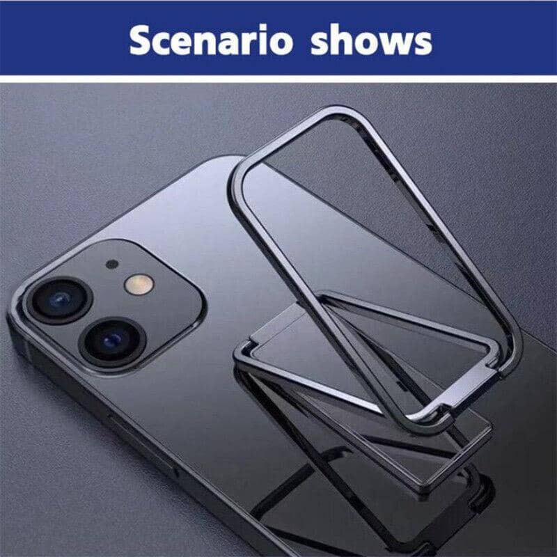 Folding Metal Phone Holder Stand for Desk - Silver - view 3
