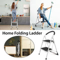Folding Multi Step Ladder with Handrail - Household A-Type Iron Ladder
