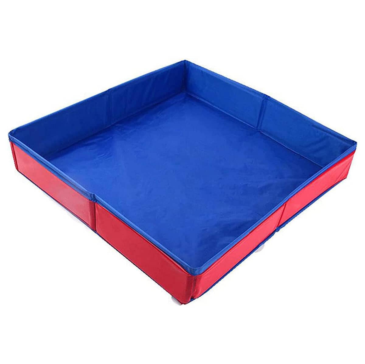 Folding Pet Pool and Sand Table - Square, Blue and Red