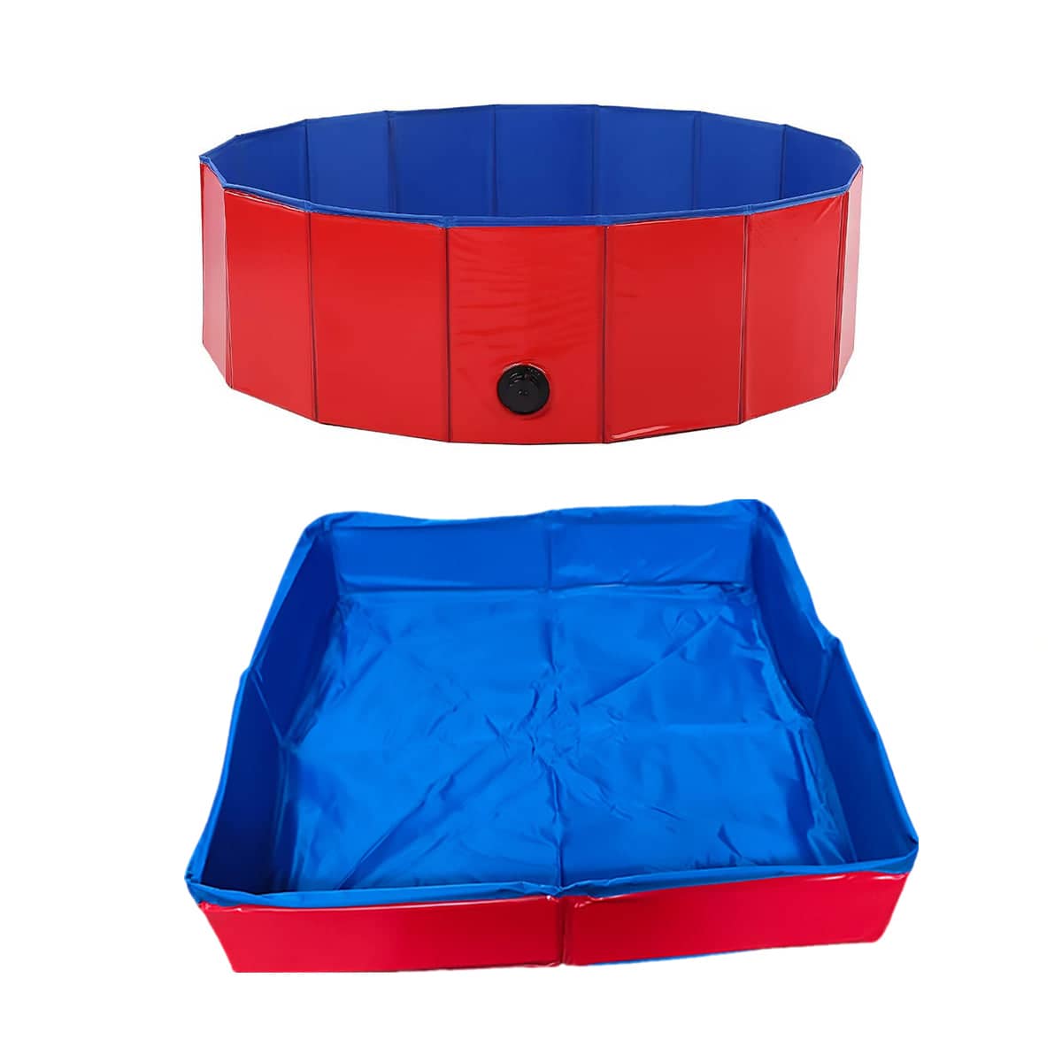 Folding Pet Pool and Sand Table - Square, Blue and Red - view 3