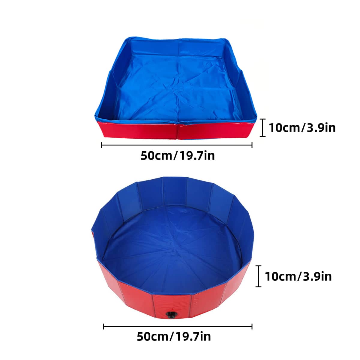 Folding Pet Pool and Sand Table - Square, Blue and Red - view 4