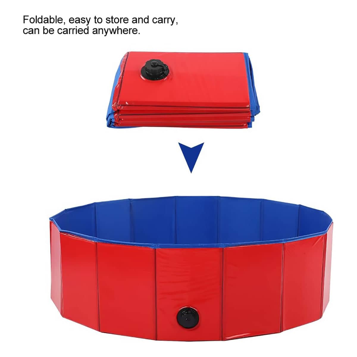 Folding Pet Pool and Sand Table - Square, Blue and Red - view 5