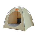 Folding Pet Tent Bed for Cats and Small Pets with Padded Cushion - Beige