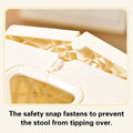 Folding Plastic Stool with Carry Handle - Cream - view 5