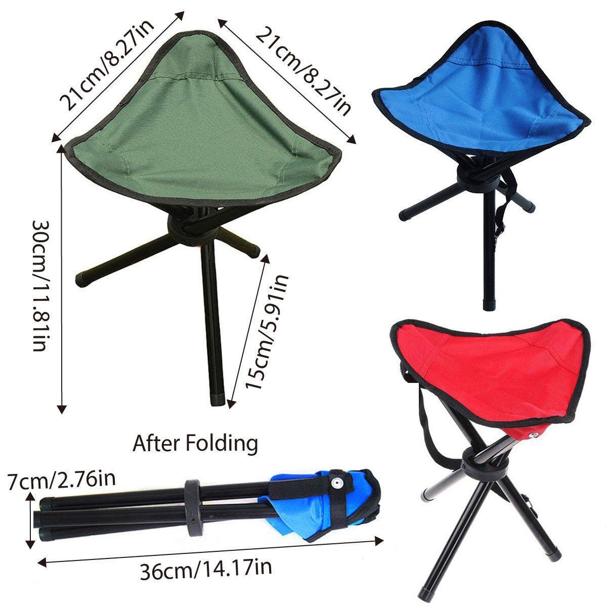 Folding Portable Beach Chair and Fishing Stool - Red - view 4