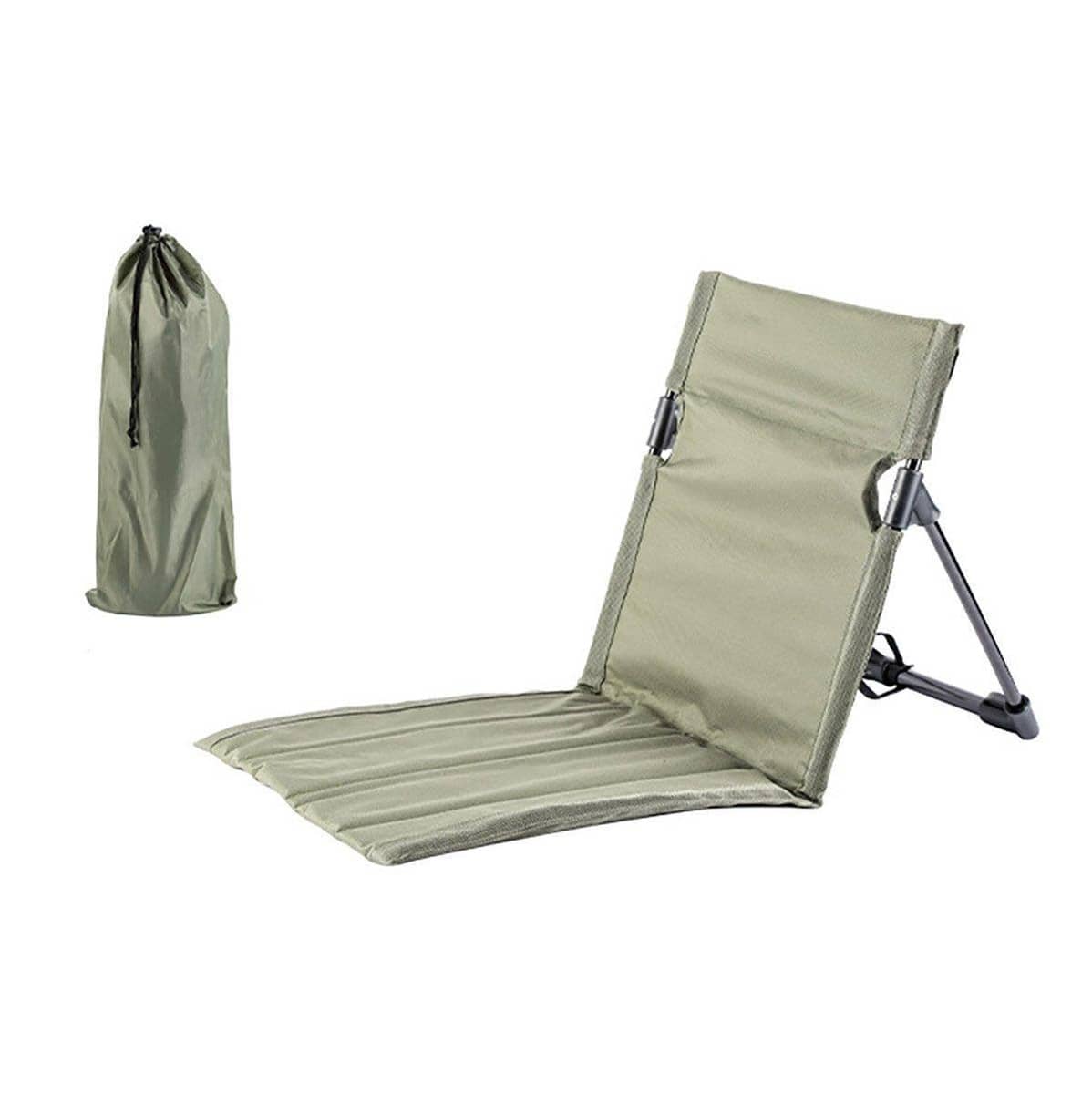 Folding Portable Camping Chair with Backrest - Green
