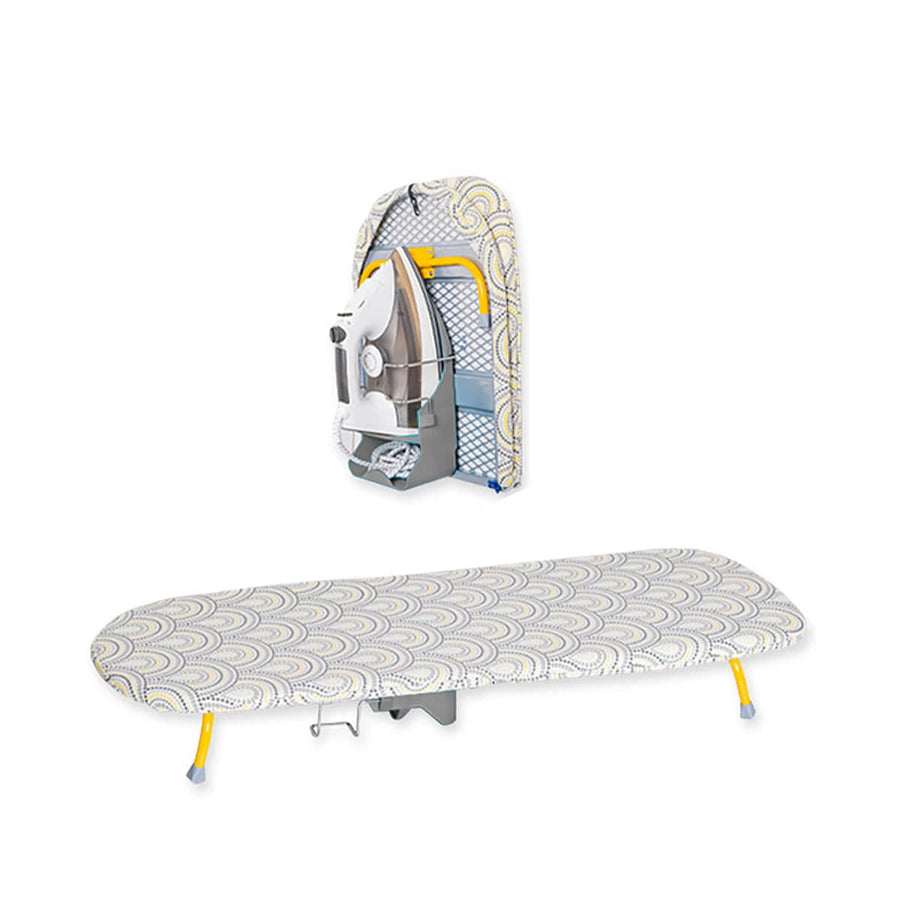 Folding Portable Ironing Board for Small Spaces and Home Use - Peacock Feather Pattern