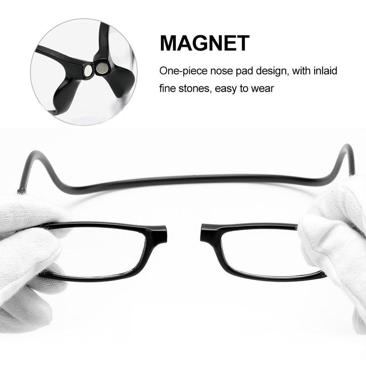 Folding Reading Glasses with Magnetic Neck-Hang Design, Grey, 350 Degrees - view 11