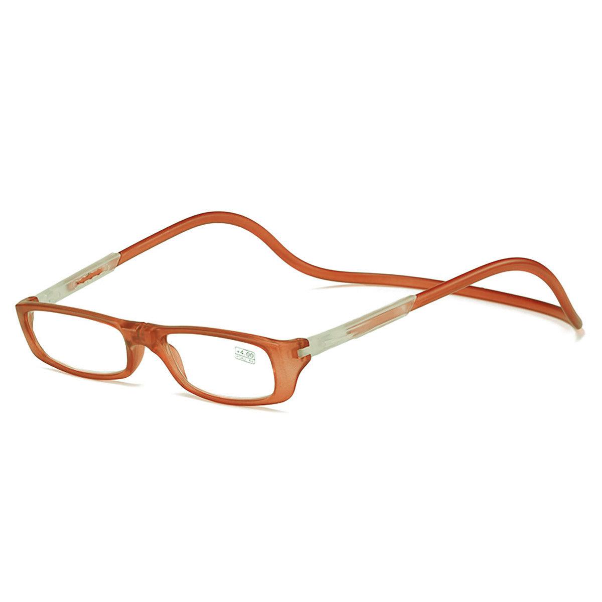 Folding Reading Glasses with Magnetic Neck-Hang Design, Red, 150 Degrees