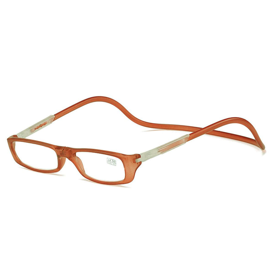 Folding Reading Glasses with Magnetic Neck-Hang Design, Red, 300 Degrees