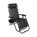 Folding Recliner Chair with Mesh Seat and Headrest, Black - view 2