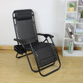 Folding Recliner Chair with Mesh Seat and Headrest, Black - view 5