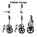 Folding Shopping Cart with Wheels, Portable Grocery Trolley with Fabric Bag - view 4