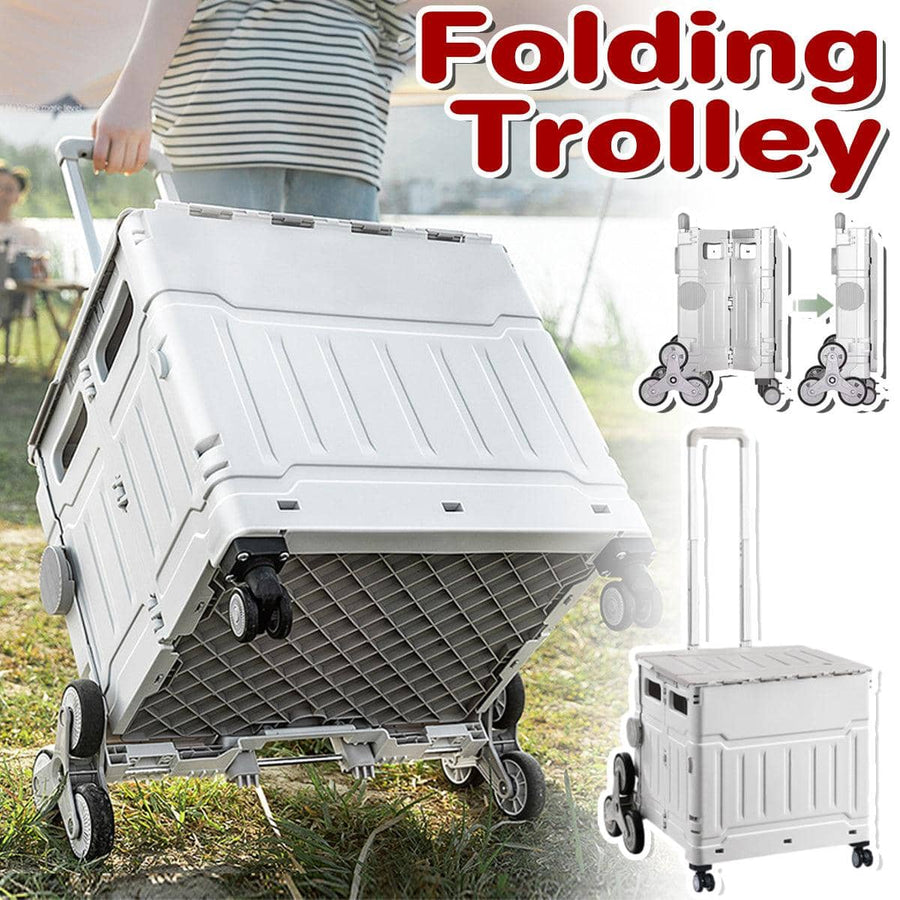 Folding Shopping Trolley with Lid and Telescopic Handle