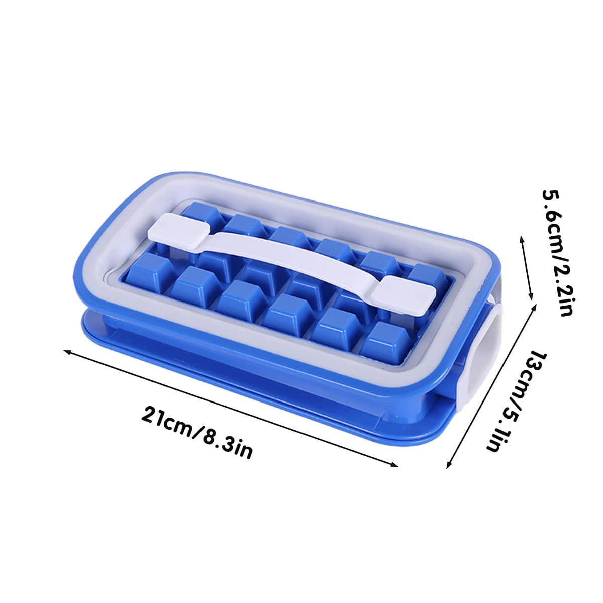 Folding Silicone Ice Cube Tray with Lid and Handle - 18 Cubes - view 3