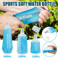 Folding Sports Water Bottle with Dust Cap - 250 ml, Light Blue - view 2