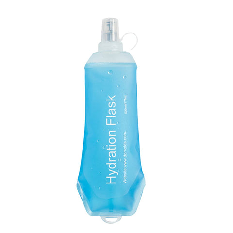 Folding Sports Water Bottle with Dust Cap - 500 ml, Light Blue