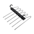 Folding Stainless Steel Pants Rack with Anti-Slip Coating - Black