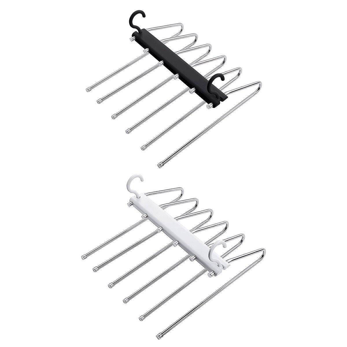 Folding Stainless Steel Pants Rack with Anti-Slip Coating - White - view 3