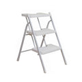 Folding Step Stool with Non-Slip Pedals 150 kg Capacity - 3 Layer White