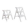 Folding Step Stool with Non-Slip Pedals 150 kg Capacity - 3 Layer White - view 3