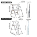 Folding Step Stool with Non-Slip Pedals 150 kg Capacity - 3 Layer White - view 4