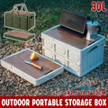 Folding Storage Box 30 L with Wooden Lid - Army - view 2
