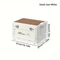 Folding Storage Box with Side Door, Wheels and Wooden Lid - Army Green - view 4