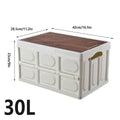 Folding Storage Box with Wooden Lid, 30L - Army Green - view 4