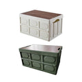 Folding Storage Box with Wooden Lid, 30L - White - view 3