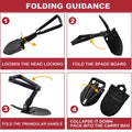 Folding Survival Shovel, 4-In-1 Carbon Steel Tool, 47 cm, Black - view 4