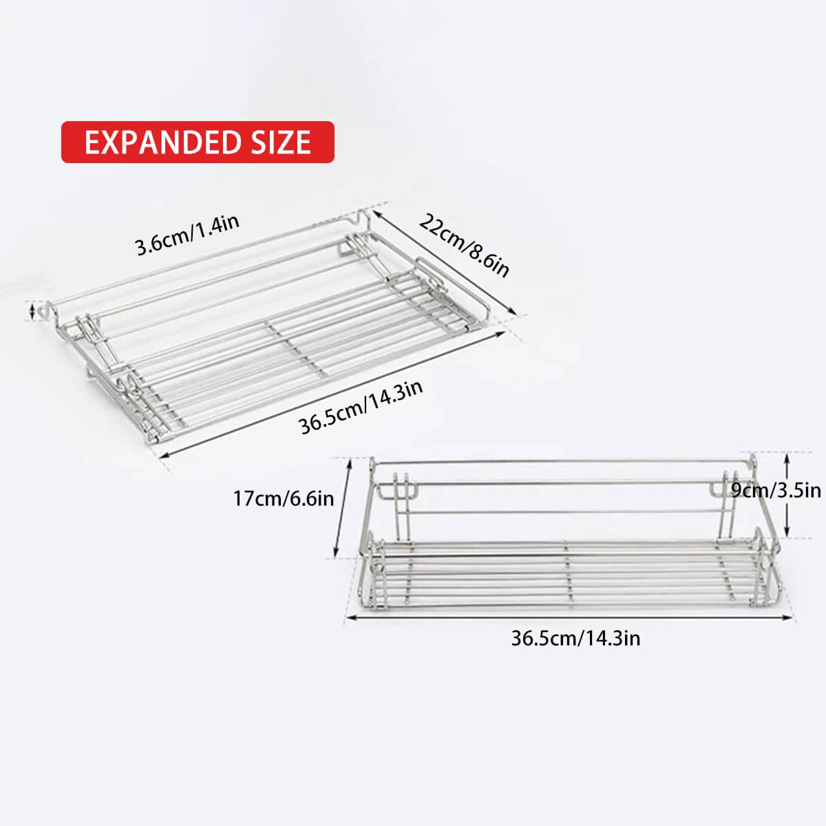 Folding Table Extension Rack, Stainless Steel for Camping and BBQ Storage - view 3