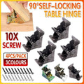 Folding Table Leg Brackets, Heavy Duty Self Locking Hinge - Zinc, 4 Pack - view 2