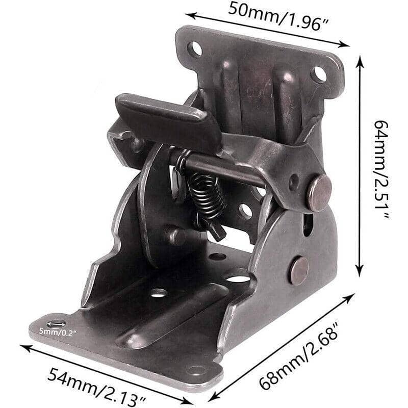 Folding Table Leg Brackets, Heavy Duty Self Locking Hinge - Zinc, 4 Pack - view 4