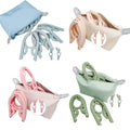Folding Travel Clothes Hangers with Clips and Storage Bag, 15 Piece Set - Green - view 3