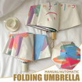 Folding UV Protection Sunscreen Umbrella - Automatic Open, Brushstroke Print - view 2