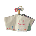 Folding UV Protection Sunscreen Umbrella - Manual Open, off-White Smiley Print
