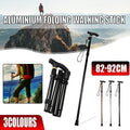 Folding Walking Stick Travel Cane Adjustable Height 82 to 92cm Aluminium - Brown - view 2
