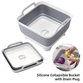 Folding Washing Basket with Drain Plug for Kitchen, Camping and Picnics