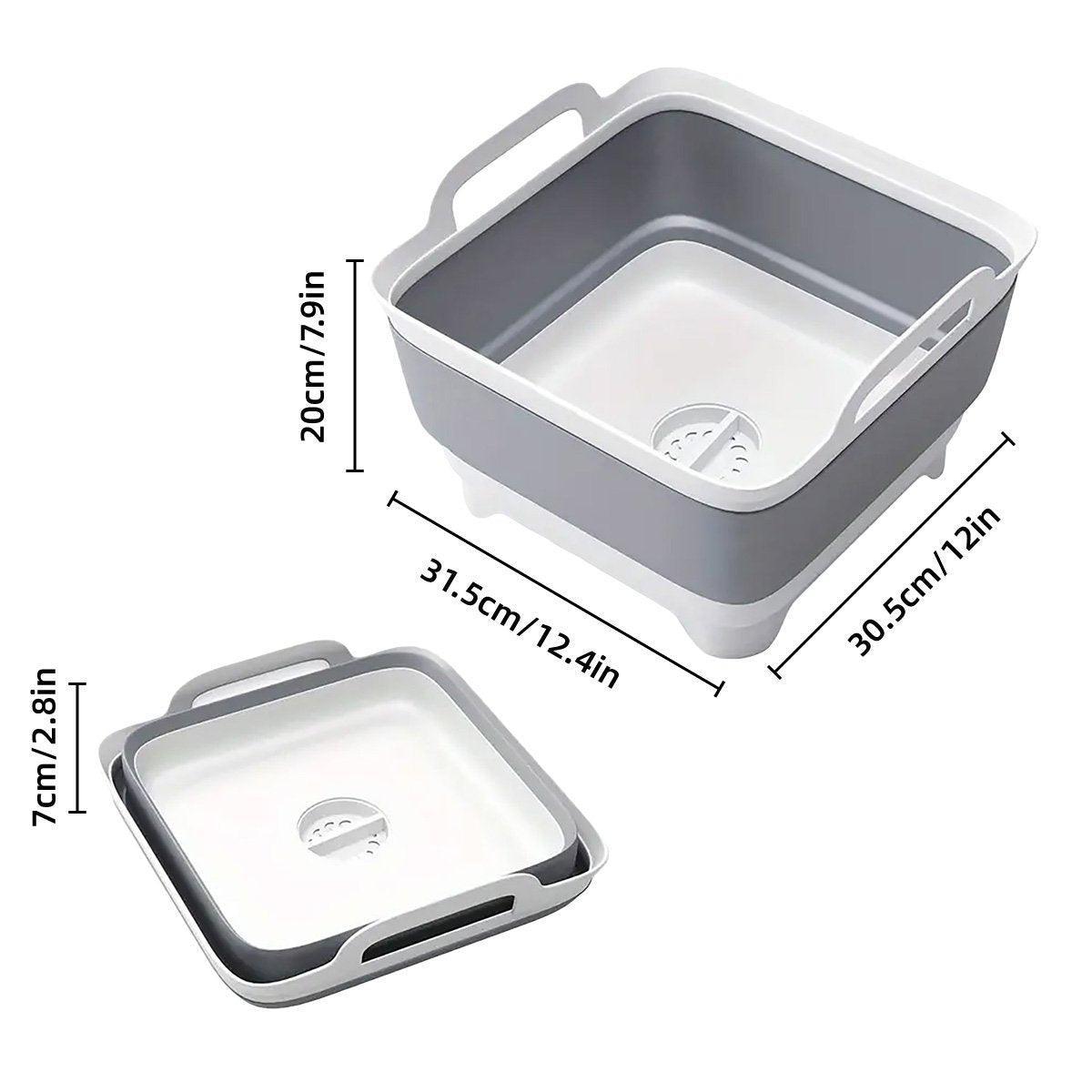 Folding Washing Basket with Drain Plug for Kitchen, Camping and Picnics - view 3